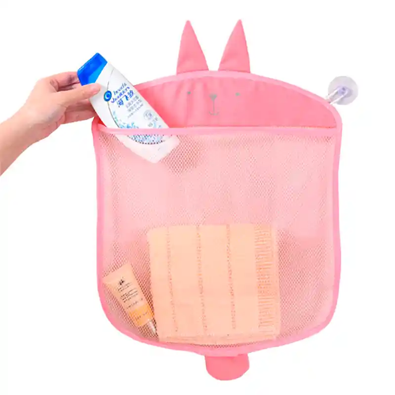 Bolsa Malla Almacenadora De Juguetes Para Baño Tina Niños (rosa)