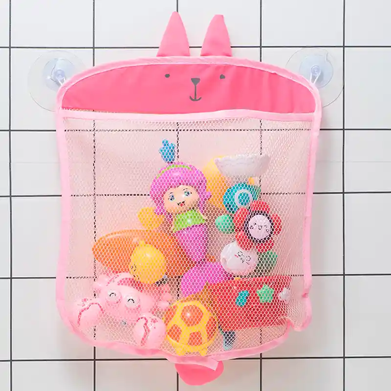 Bolsa Malla Almacenadora De Juguetes Para Baño Tina Niños (rosa)