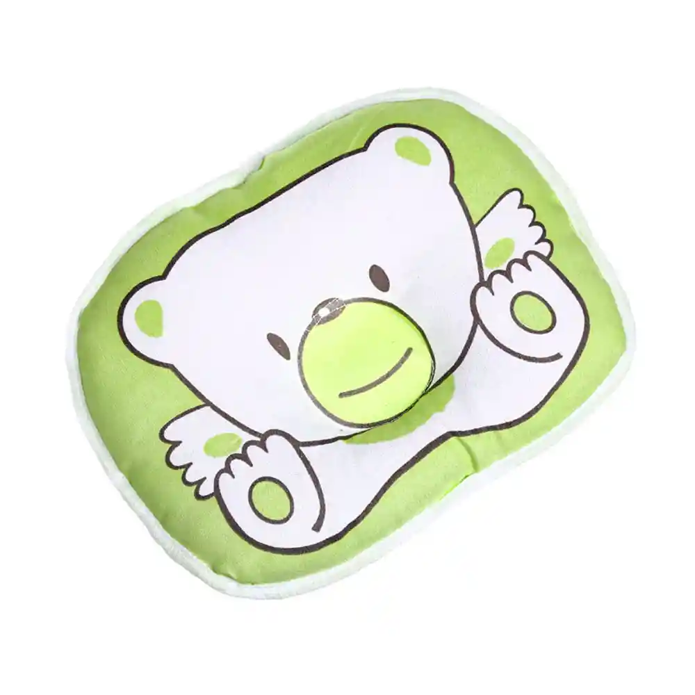 Almohada Cojín Bebe Reposa Cabeza Plana Ergonómico Para Cuna (verde)