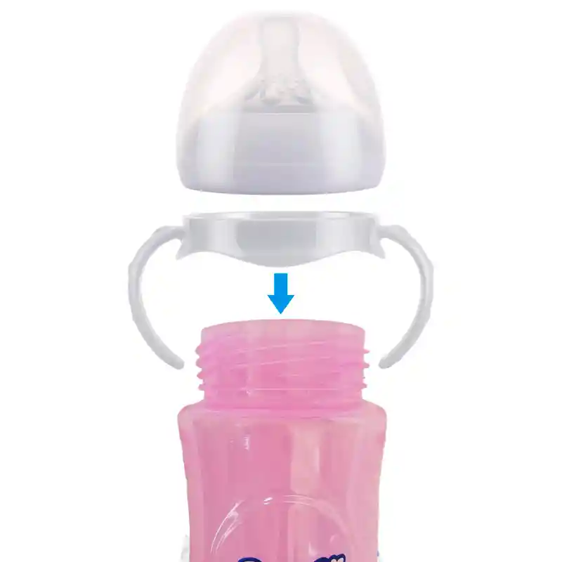 Mamadera Biberon Tetero Con Manilla Super Baby 330 Ml Bebe (celeste)