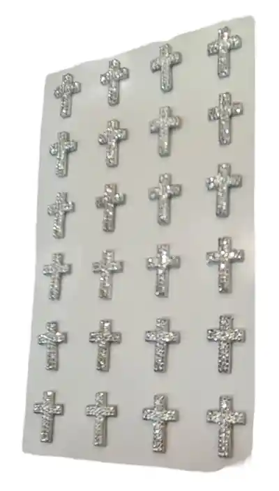 Pegatinas Cruces Plateadas Brillantes