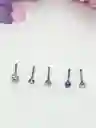 Set 5 Piercing Acero Quirúrgico Nariz Nostril Multicolor