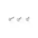 Set Piercing 3 Piezas Nostril Acero Quirúrgico Nariz Zircón Tornasol