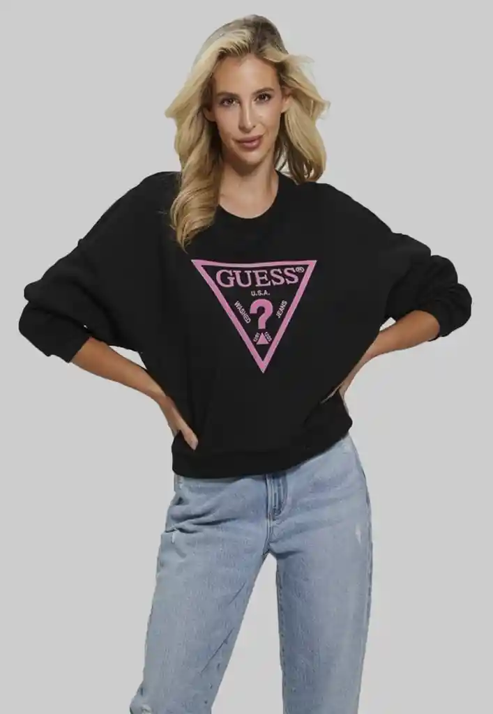 Poleron Guess Roxi Sweatshirth Jblk Negro