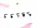 Set 5 Piercing Acero Quirúrgico Nariz Nostril Tipo L Negro