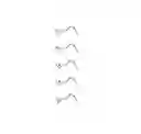 Set 5 Piercing Acero Quirúrgic Tipo S Nariz Nostril Plateado