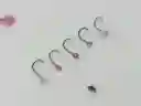 Set 5 Piercing Acero Quirúrgic Tipo S Nariz Nostril Plateado