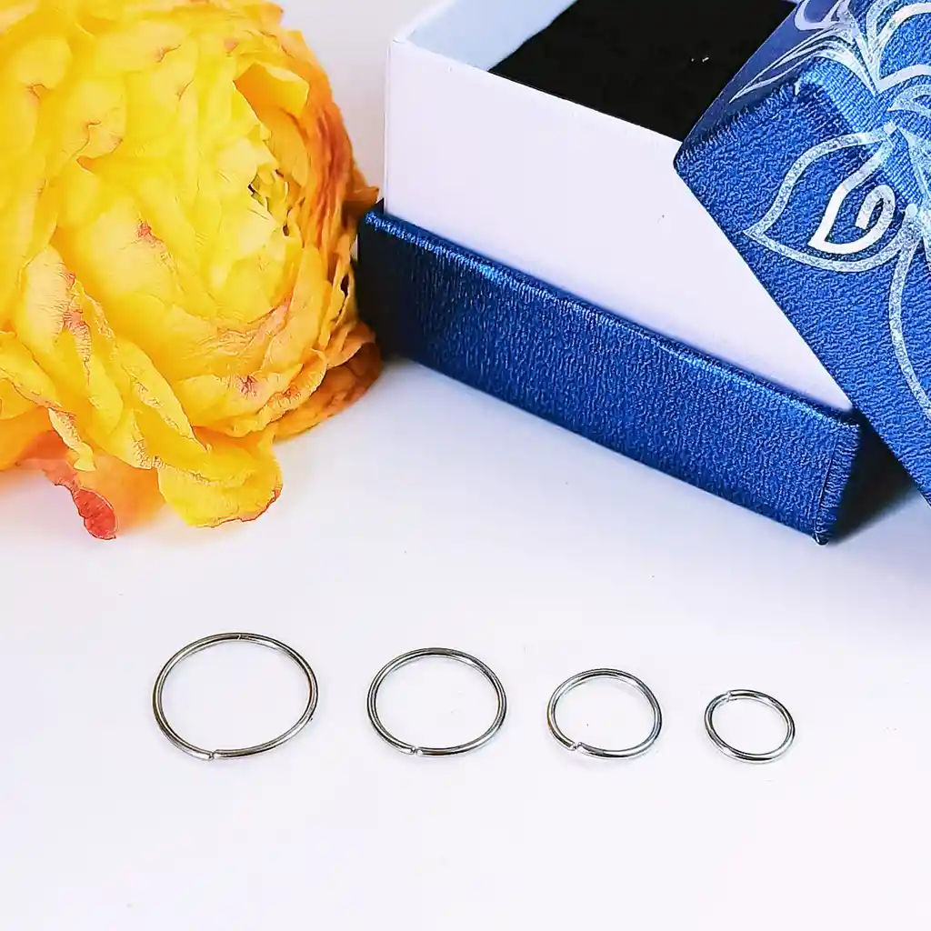 Set 4 Piercing Ideal Septum Plateado Aros Nostril Daith Tragus Helix Pack Punk