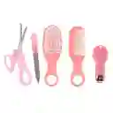 Set Manicure Cuidados Bebe 5 En 1 Cortauñas Peine Cepillo (rosa)