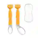 Pack 2 Cucharas De Silicona Suave Para Bebés Alimentos Libre De Bpa