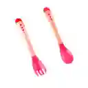 Set De Utensilios De Comer Tenedor Cuchara Para Bebes (rojo)