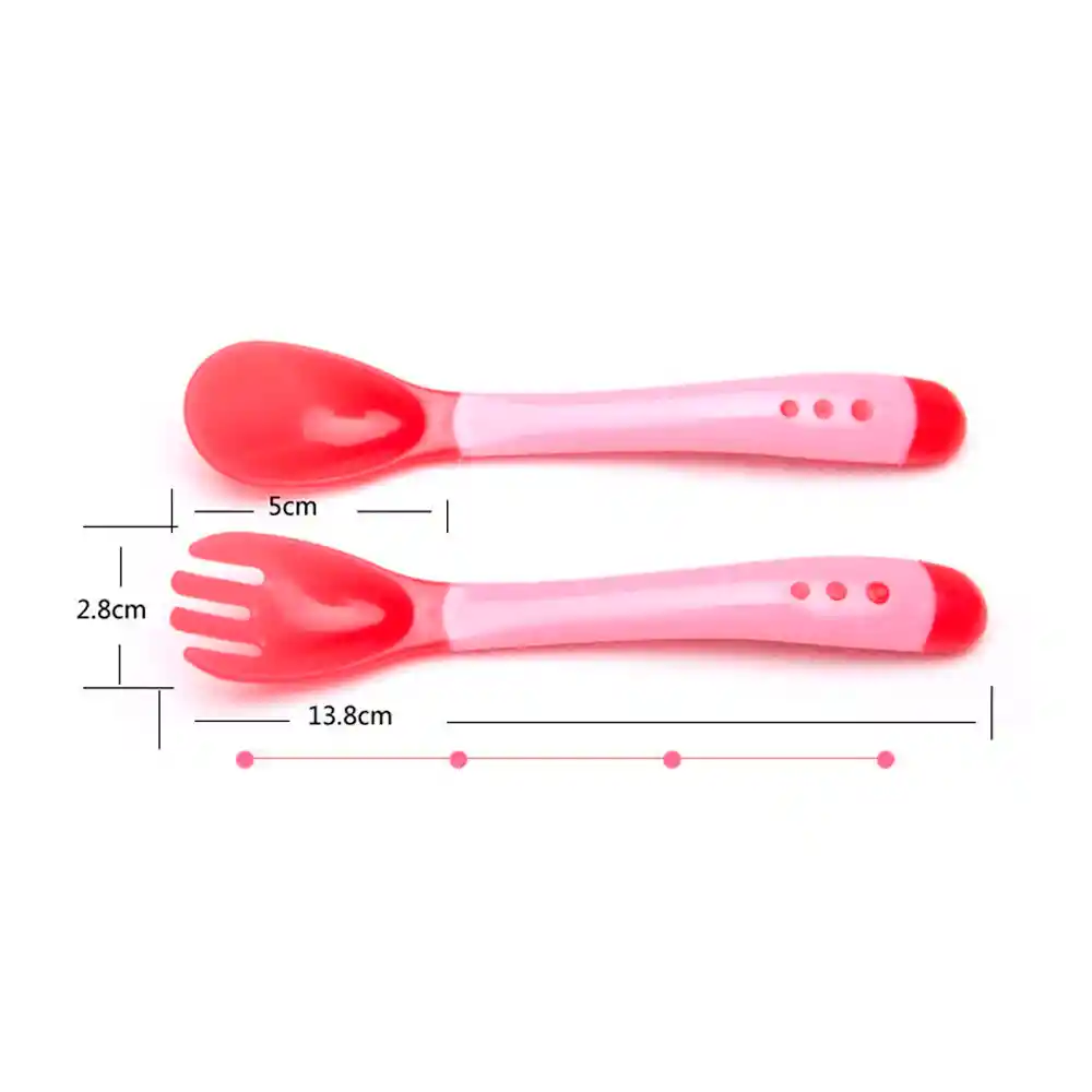 Set De Utensilios De Comer Tenedor Cuchara Para Bebes (rojo)