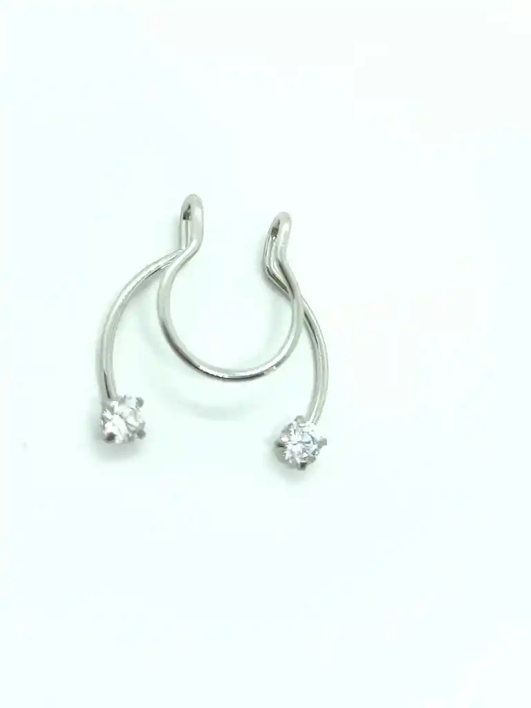 Piercing Zirconia Blanca Sin Hoyos Sin Perforación Septum