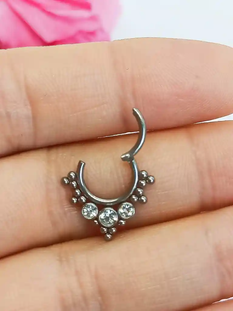 Septum Corona De Acero Tribal Funcional Oreja, Tragus, Daith Y Nariz