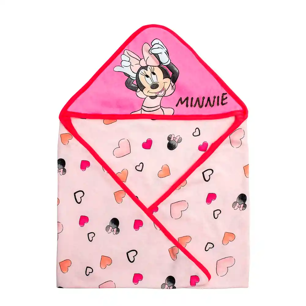 Toalla Capucha De Baño Para Bebé Guagua Disney Bambino (minnie Rosa)