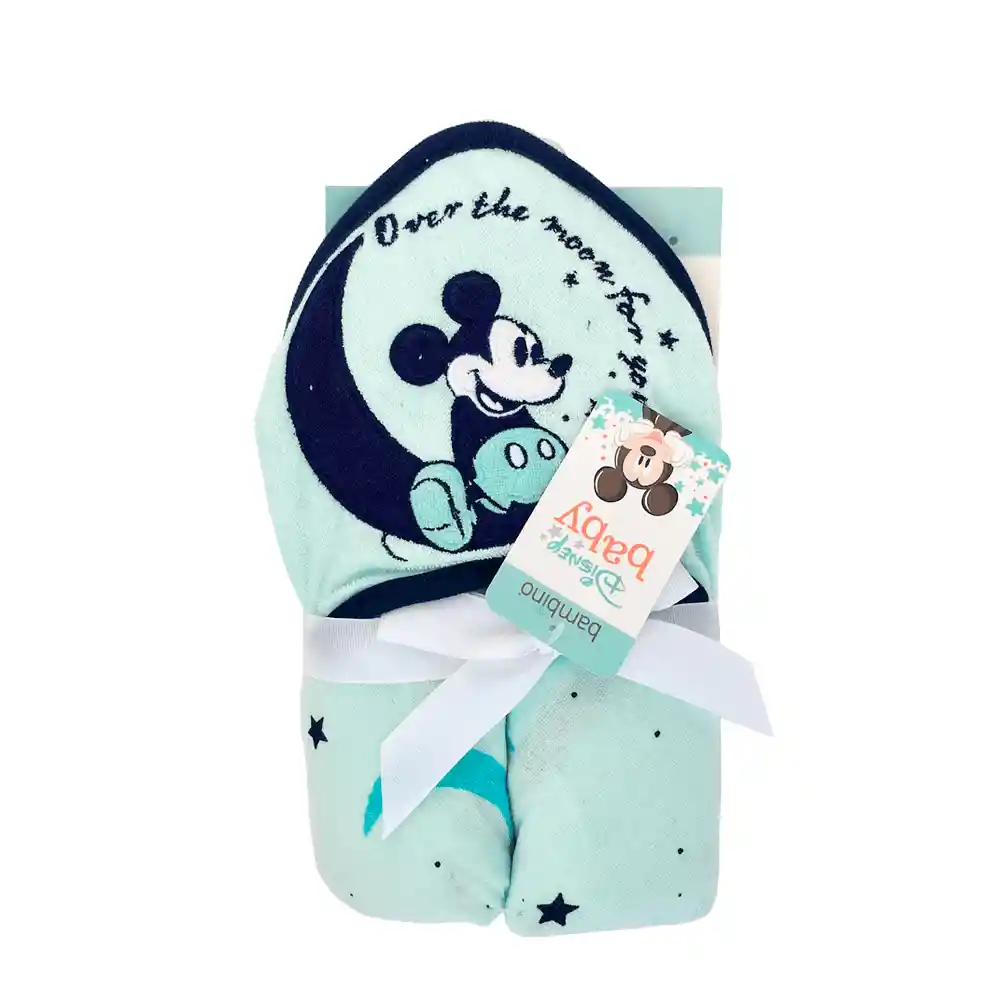 Toalla Capucha De Baño Bambino Disney Para Bebé Niños (mickey Celeste)