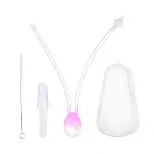 Aspirador Nasal De Silicona Succión Limpiador De Nariz Bebe + Caja (rosa)