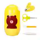 Set Manicure Cortauña Tijera Manicura Bebe Guagua Con Caja (oso Amarillo)