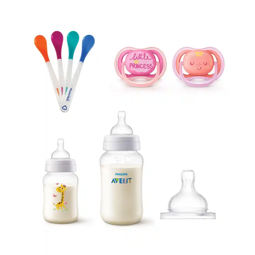 Set Avent Mamaderas Anticolic-chupetes-cucharas Térmicas Pink