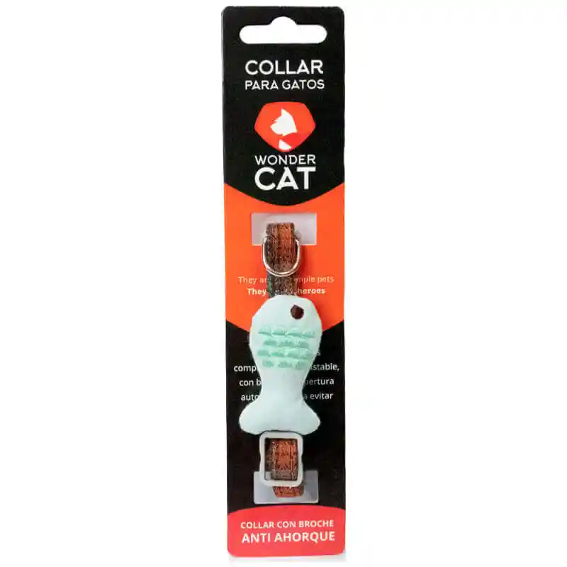 Collar Diseño De Pez Para Gatos Color Verde