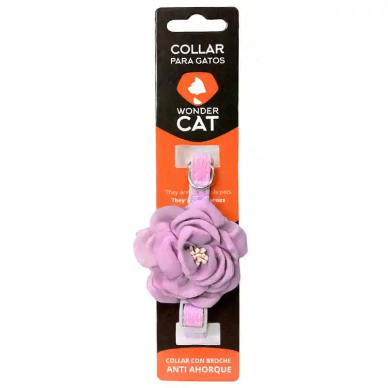 Collar Diseño De Flor Para Gatos Color Rosa