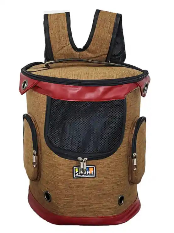 Mochila De Paseo Respirable Color Café