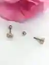 Aros Flor Con Zirconias Niña Adulto Piercing Conch Helix Chapado Oro Rosa 18kl