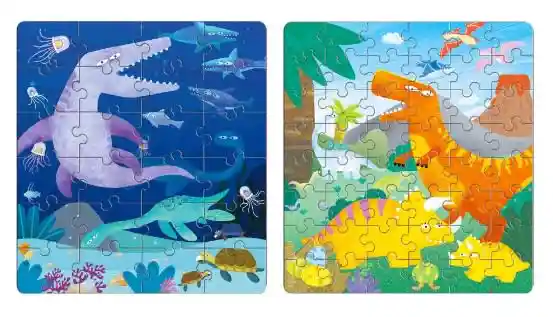 Mieredu Puzzle Magnético 2 En 1 Dinosaurios