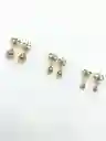 Pendientes Esferas Hipoalergénicos De 3mm Chapados En Oro 14kl