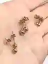 Pendientes 3mm Esferas Bolas Hipoalergenicas Chapadas En Oro Rosa 14kl