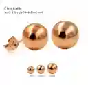 Pendientes 3mm Esferas Bolas Hipoalergenicas Chapadas En Oro Rosa 14kl