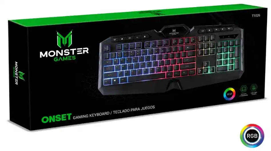 Teclado Gamer Monster Usb 2.0 Alámbrico Rgb