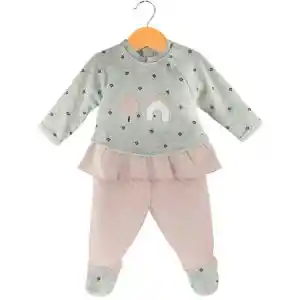 Traje De 2 Piezas Quilted Gris 3-6m