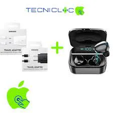 Kit Cargador Carga Rápida Más Audífonos Inalámbricos