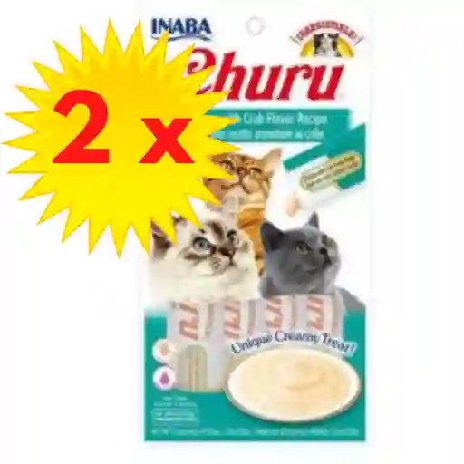 2x Churu Para Gatos Sabor Pollo Con Cangrejo