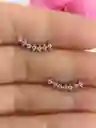 Pendientes Curvos Zirconio Rosa Hipoalergénicos Con Tapa De Seguridad Piercing Helix