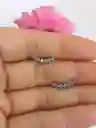 Pendientes Curvos Zirconio Celeste Hipoalergénicos Con Tapa De Seguridad Piercing Helix