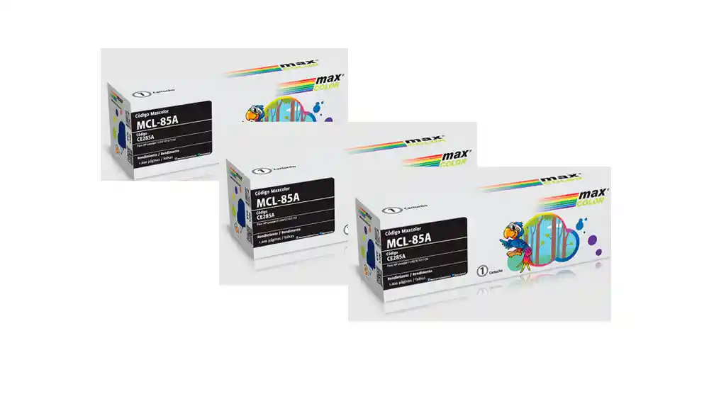 Pack 3 Toner De Impresora Max Color Hp Mcl -85a Black