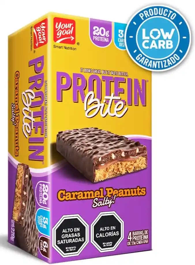 Caja 4 Protein Bite 55g Sabor Caramel Peanuts Salty