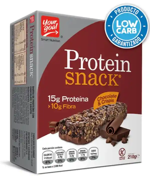 Caja 5 Protein Snack 42g Sabor Chocolate & Crispis