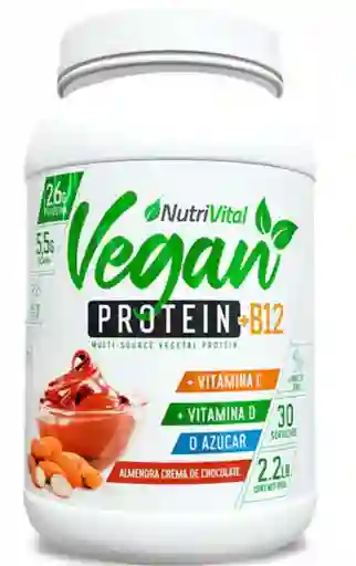 Vegan Protein + B12 2.2 Lbs 30 Serv Sabor Almendra Crema De Chocolate