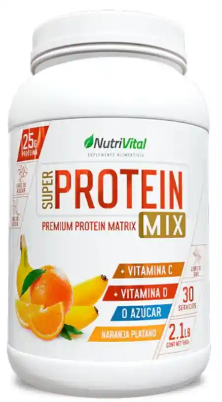 Super Protein Mix 2.1 Lbs Sabor Naranja Plátano