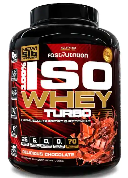 100% Iso Whey Turbo 5 Lbs Sabor Delicious Chocolate