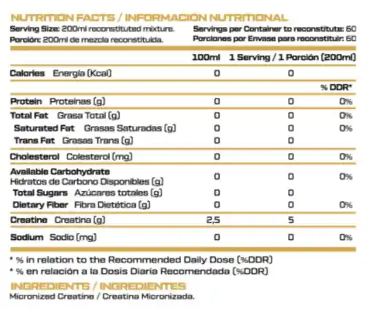 Creatina Turbo 100% Monohidrato 300grs