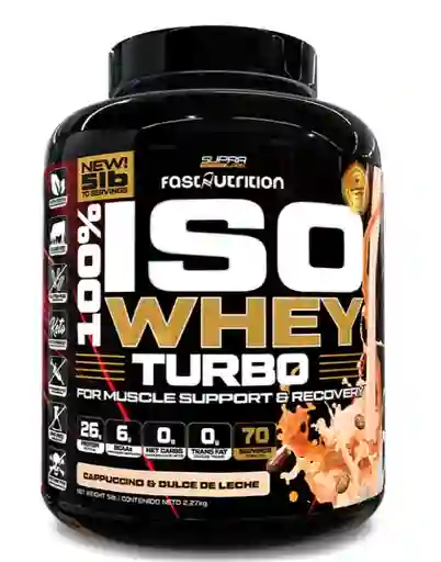 100% Iso Whey Turbo 5lbs Sabor Cappuccino & Dulce De Leche