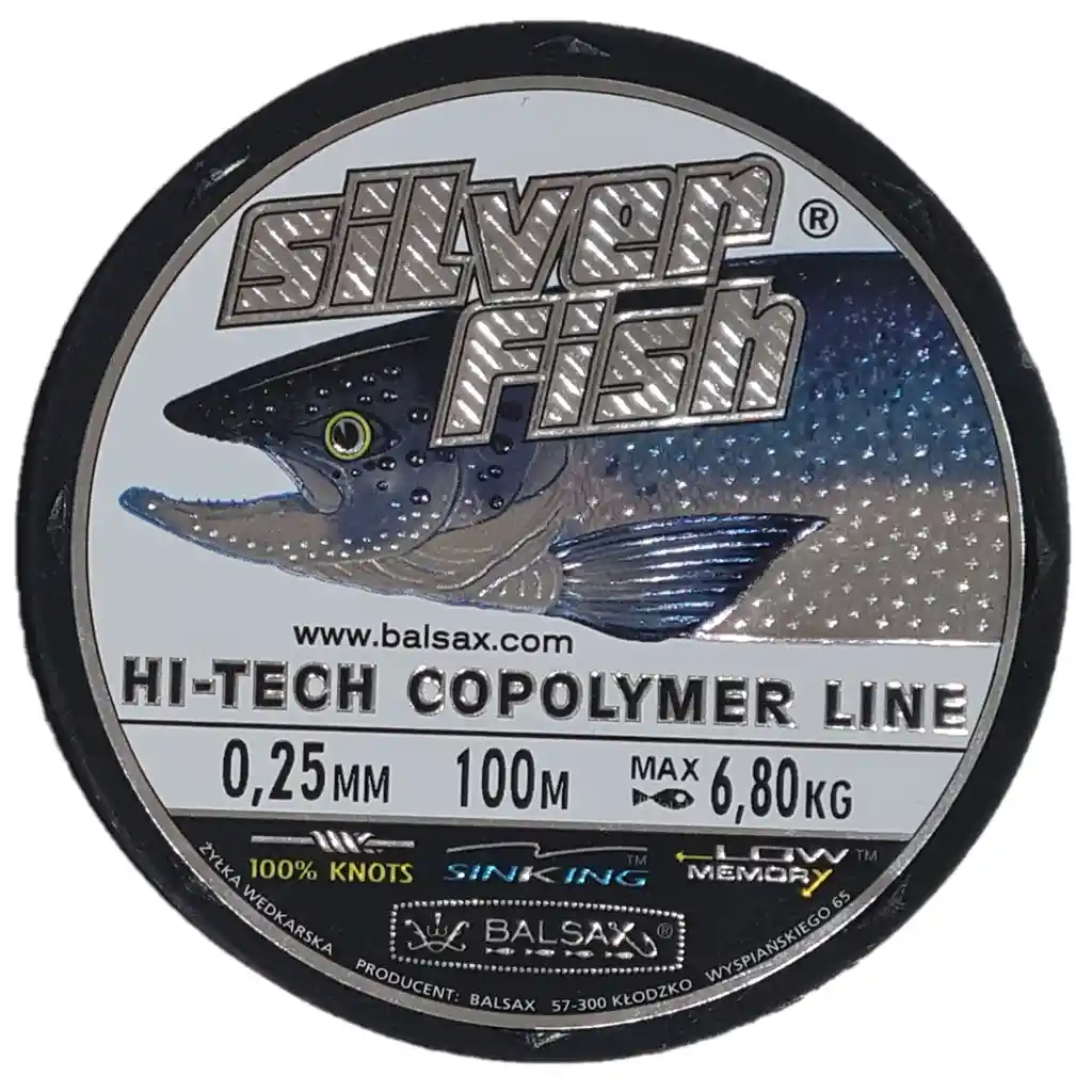 Nylon Balsax Silver Fish 0,25mm 100mtros 6,8kg Silver Blue Sinking