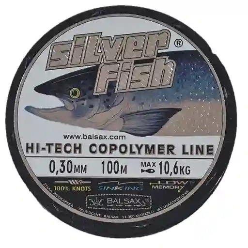 Nylon Balsax Silver Fish 0,30mm 100mtros 10,6kg Silver Blue Sinking