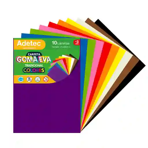 Goma Eva De Colores A4 10 Hojas