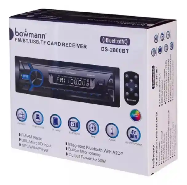 Radio Auto Bowman Ds-2800bt Bluetooth 1 Din Mp3 Fm/am