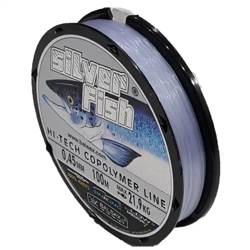 Nylon Balsax Silver Fish 0,45mm 100mtros 21,9kg Silver Blue Sinking